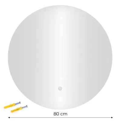 Настінне дзеркало ModernHome by Multistore LED 80 см Білий (5905817008650)