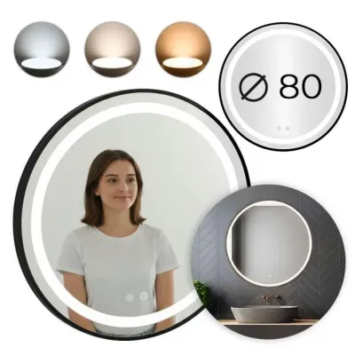 Настінне дзеркало ModernHome by Multistore Anti-Fog LED 80 см Білий (5905817008667) Настінне дзеркало ModernHome by Multistore Anti-Fog LED 80 см Білий (5905817008667)