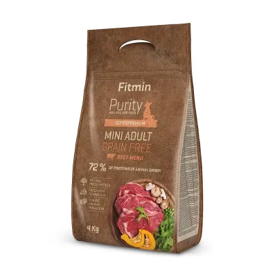 Корм для взрослых собак мелких пород Fitmin dog Purity GF Adult Mini Beef с говядиной 4 кг (531114011) Корм для взрослых собак мелких пород Fitmin dog Purity GF Adult Mini Beef с говядиной 4 кг (531114011)