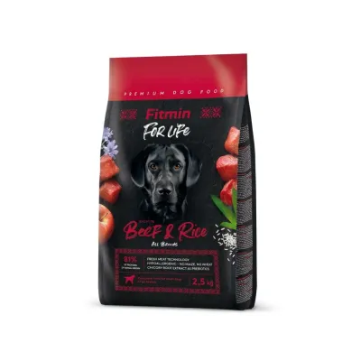 Корм для дорослих собак Fitmin dog For Life Beef & Rice з яловичиною та рисом 2.5 кг (511114056) Корм для дорослих собак Fitmin dog For Life Beef & Rice з яловичиною та рисом 2.5 кг (511114056)