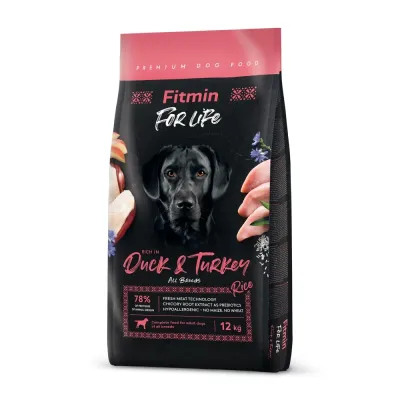 Корм для дорослих собак Fitmin dog For Life Duck & Turkey з качкою та індичкою 12 кг (511114057) Корм для дорослих собак Fitmin dog For Life Duck & Turkey з качкою та індичкою 12 кг (511114057)
