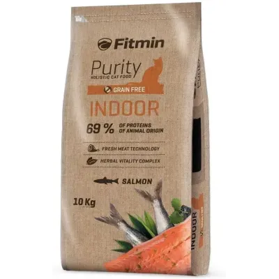 Корм для домашніх кішок Fitmin cat Purity Indoor з лососем та рибою 10 кг (532114023) Корм для домашніх кішок Fitmin cat Purity Indoor з лососем та рибою 10 кг (532114023)