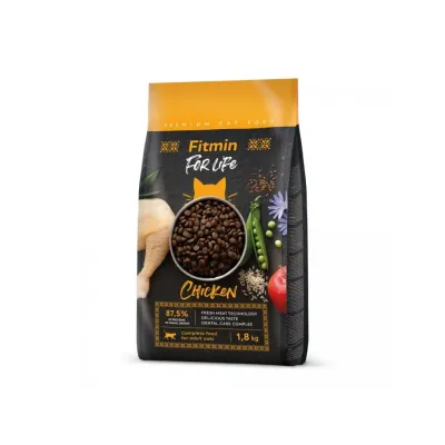 Сухой корм для взрослых кошек Fitmin cat For Life Adult Chicken с курицей 1.8 кг (512114010)