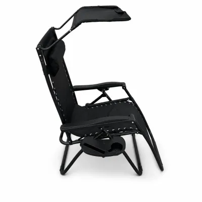 Шезлонг раскладной Jump Zero Gravity 93-160x66x114 см Черный (M1095)