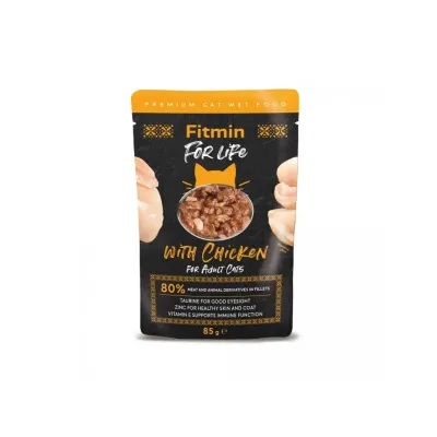 Вологий корм для дорослих котів Fitmin For Life з куркою 85 г (312384005)