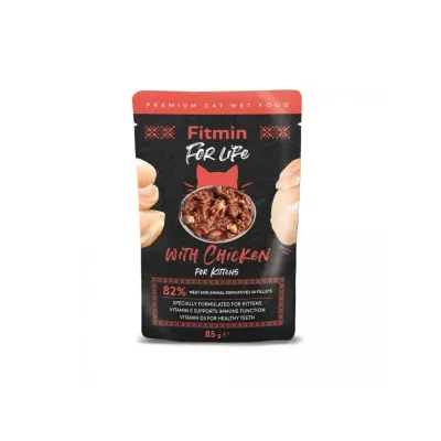 Вологий корм для кошенят Fitmin For Life з куркою 85 г (312384007)