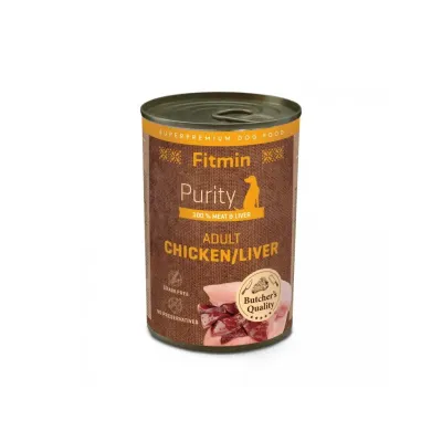 Консерва для дорослих собак Fitmin Purity з куркою та печінкою 400 г (331384004)