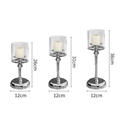 Комплект свічників Lesko 0019 3 шт Silver (14542-96554) Комплект свічників Lesko 0019 3 шт Silver (14542-96554)