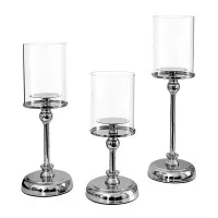 Комплект свічників Lesko 0019 3 шт Silver (14542-96554) Комплект свічників Lesko 0019 3 шт Silver (14542-96554)