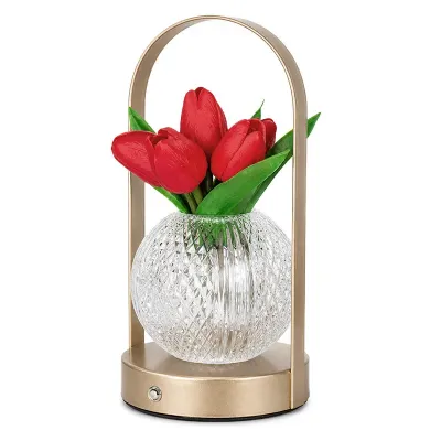Настільна лампа Lesko Tulips Crystal ZBTSYJX0417 3 Вт Червоний (14481-96568)