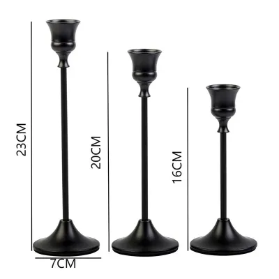 Комплект свічників Lesko 0013 3 шт Black (14485-96665)