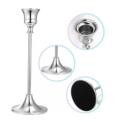 Комплект свічників Lesko 0013 3 шт Silver (14485-96673) Комплект свічників Lesko 0013 3 шт Silver (14485-96673)