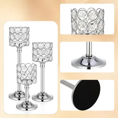 Комплект свічників Lesko 009 3 шт Silver (14543-96682) Комплект свічників Lesko 009 3 шт Silver (14543-96682)