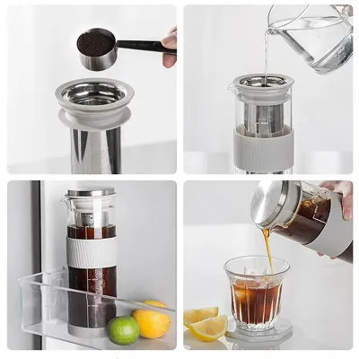 Пляшка для холодного заварювання кави Choxila 11902 Fresh Ice Drip Coffee Maker 800 мл Сірий (14401-96238)