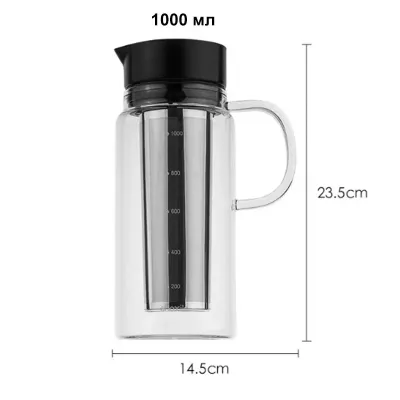 Пляшка для холодного заварювання кави Choxila 11846 Fresh Ice Drip Coffee Maker 1000 мл Чорний (14402-96237)