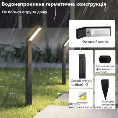 Комплект LED-светильников для ландшафтного освещения Urbankit 70 см 2 шт Черный (LED2)