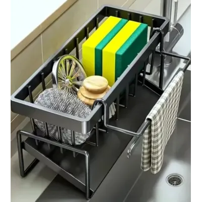 Тримач губки для раковини AND Tissue Holder 20-40PCS 23x10x9 см Чорний (hub_8ko603) Тримач губки для раковини AND Tissue Holder 20-40PCS 23x10x9 см Чорний (hub_8ko603)