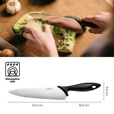 Нож для шеф-повара Fiskars Essential 21.4 см Черный (1065565) Нож для шеф-повара Fiskars Essential 21.4 см Черный (1065565)