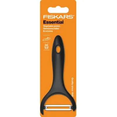 Нож для чистки с поперечным лезвием Fiskars Essential 17.5 см Черный (1065599) Нож для чистки с поперечным лезвием Fiskars Essential 17.5 см Черный (1065599)