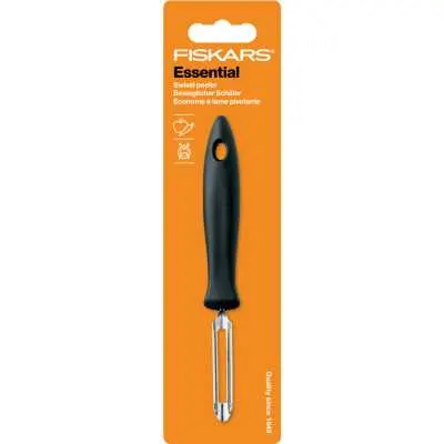 Нож для чистки с подвижным лезвием Fiskars Essential 18.4 см Черный (1065586) Нож для чистки с подвижным лезвием Fiskars Essential 18.4 см Черный (1065586)