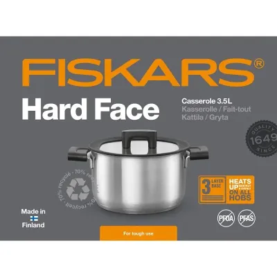 Каструля Fiskars Hard Face Steel 3.5 л Сріблястий (1052240)