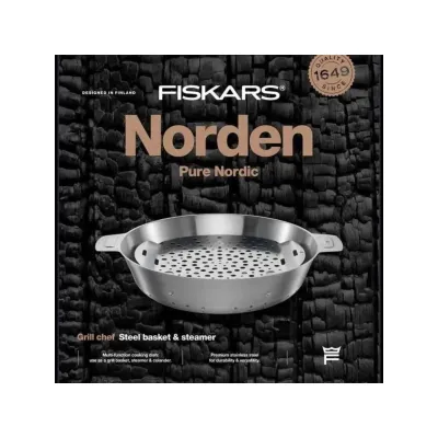 Корзина для приготовления на пару Fiskars Norden Grill 30 см Серебристый (1066431)