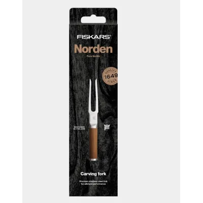 Виделка для м'яса Fiskars Norden 24.6 см Коричневий (1065250) Виделка для м'яса Fiskars Norden 24.6 см Коричневий (1065250)