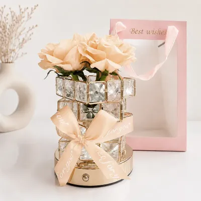 Настільна лампа LED нічник Lesko Rose Crystal YW-HP-MGMFP Champagne (14478-96605) Настільна лампа LED нічник Lesko Rose Crystal YW-HP-MGMFP Champagne (14478-96605)