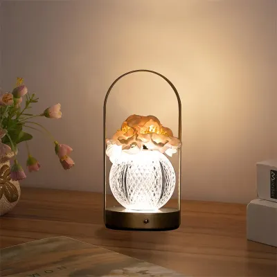 Настільна лампа LED нічник Lesko Rose Crystal KNXSTD01 Peach (14480-96603) Настільна лампа LED нічник Lesko Rose Crystal KNXSTD01 Peach (14480-96603)