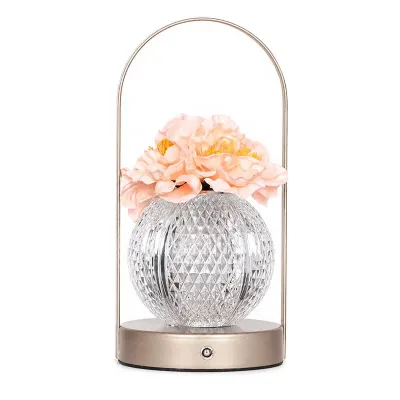 Настольная лампа LED ночник Lesko Rose Crystal KNXSTD01 Peach (14480-96603)
