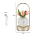 Настільна лампа LED світильник нічник Lesko Tulips Crystal ZBTSYJX0417 Рожевий (14481-96613)