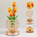Настільна лампа LED нічник Lesko Tulips Crystal SJP0723002 Жовтий (14482-96609)