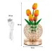 Настільна лампа LED нічник Lesko Tulips Crystal SJP0723002 Жовтий (14482-96609)