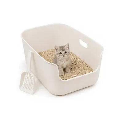 Туалет для кішок з лопаткою Taotaopets 228812 57х36х22 см Білий (14237-97089)