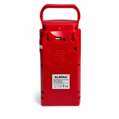 Аккумуляторный LED-фонарь ALMINA 24 LED USB Красный (M1158)