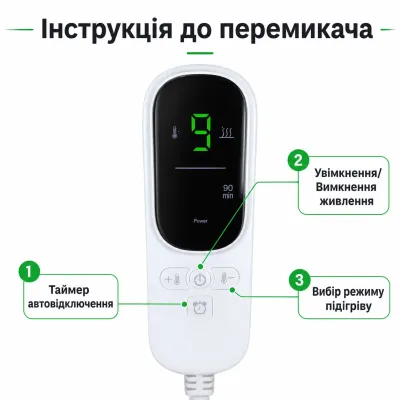 Електроковдра Warm Home WG-180 180x130 см Сірий (3_08429) Електроковдра Warm Home WG-180 180x130 см Сірий (3_08429)