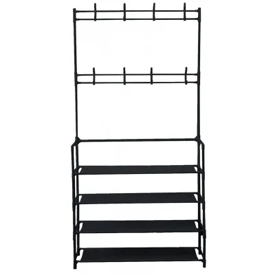 Вішалка для одягу Vezzer Simple Floor Clothes 60x30x170 см Чорний (hub_cxbuli)
