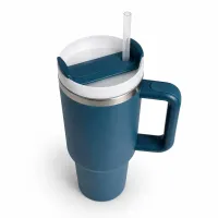 Термокухоль з трубочкою No Brand Tumbler 900 мл Синій (M1183) Термокухоль з трубочкою No Brand Tumbler 900 мл Синій (M1183)