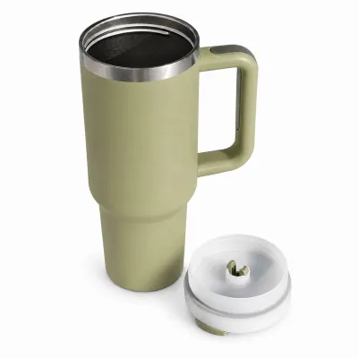 Термокухоль з трубочкою No Brand Tumbler 900 мл Оливковий (M1184)