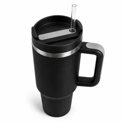 Термокружка с трубочкой No Brand Tumbler 900 мл Черный (M1187) Термокружка с трубочкой No Brand Tumbler 900 мл Черный (M1187)