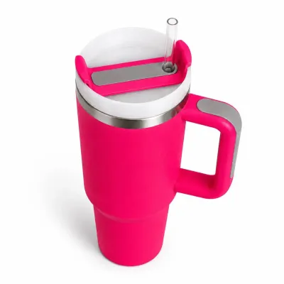 Термокружка с трубочкой No Brand Tumbler 900 мл Фуксия (M1189) Термокружка с трубочкой No Brand Tumbler 900 мл Фуксия (M1189)