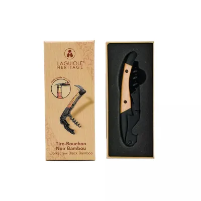 Ніж сомельє Laguiole Herit Corkscrew Bamboo Black 12 см Коричнево-чорний (40271024)