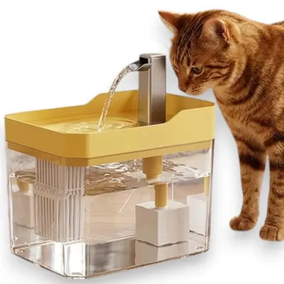 Поїлка-фонтан для котів та собак No Brand USB 1.5 л Жовтий (PetsWater-1.5/YL)