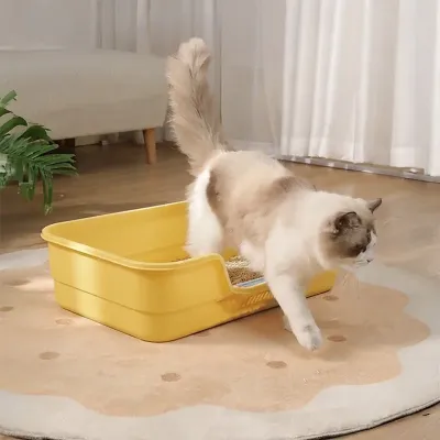 Туалет для кішок з лопаткою Taotaopets TT-222225 42x30x12 см Жовтий (14587-97580)