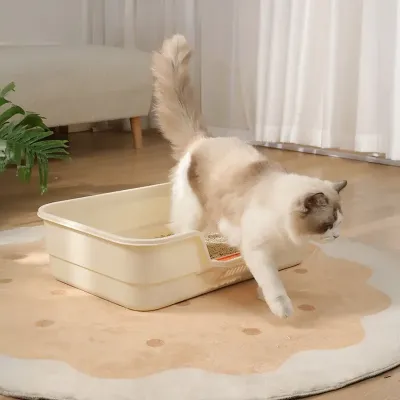 Туалет для кішок з лопаткою Taotaopets TT-222225 42x30x12 см Білий (14587-97575)