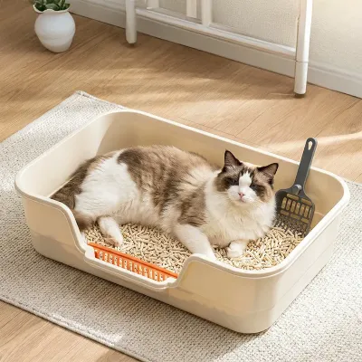 Туалет для кішок з лопаткою Taotaopets TT-222225 42x30x12 см Білий (14587-97575)