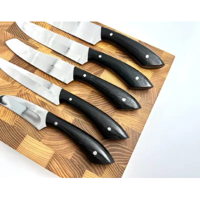 Набор кухонных ножей Gorillas BBQ Лисий хвост #1 5 шт Черный (KN-00004)