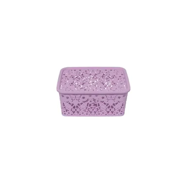 Кошик для зберігання з кришкою Kornel 25 х 20 х 10 см Фіолетовий (6abb8e0dab636c82e10f0bbe)